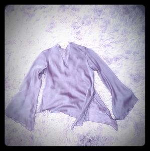 Sexy sheer and iridescent army green bell sleeve